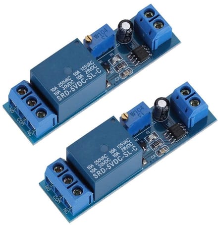 Allecto - 5V Tijdrelaismodule - Instelbare cyclus - Vertragingstimer - Compact formaat - 0-10 seconden vertraging - Geschikt voor diverse toepassin...