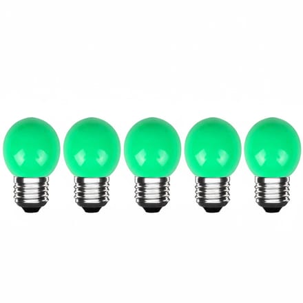 LED Kogellamp E27 Groen - 300 lumen - 3W - IP20 - G45 - 230V - 5 stuks