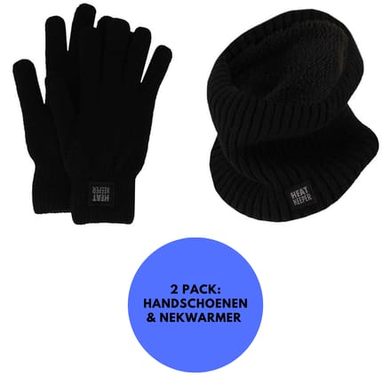 Thermo set Dames - Handschoenen/Nekwarmers - Onesize - Zwart / One size