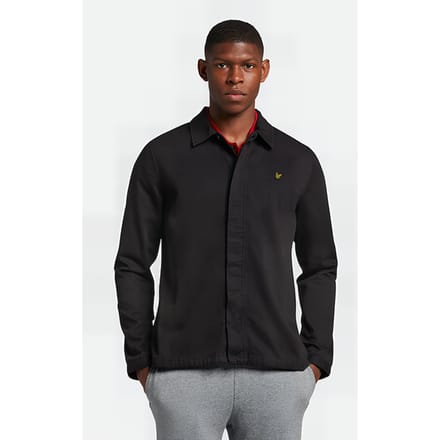 Lyle & Scott Washed Drill Overshirt Jet Black Taglia: XS | Giacche leggere Outlet | Uomo | Nero