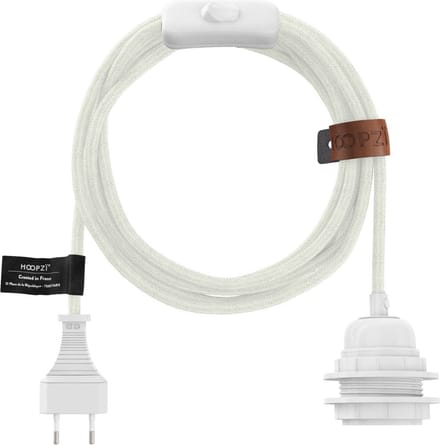 Lampfitting met stekker en schakelaar - Wit - 1 fitting wit