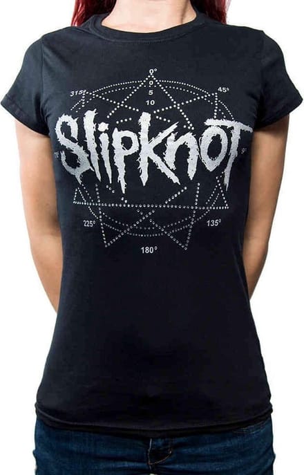 Slipknot - Logo Star Dames Tshirt - M - Zwart