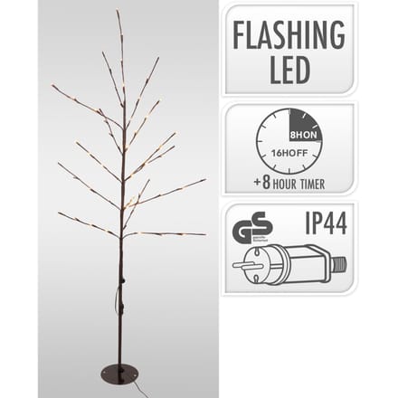 Boom met 60 warwitte leds hoogte 150cm
