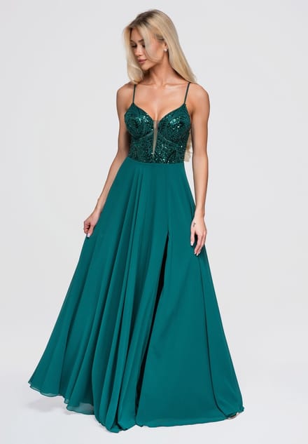 LARICA Jurk - Slim Fit - Rits - Effen Groen S