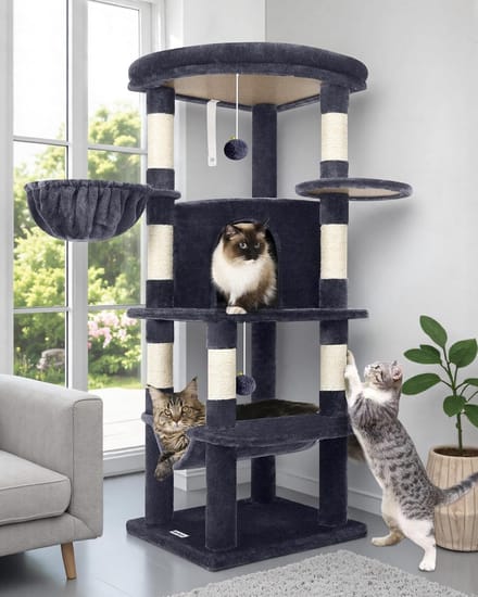 Famanu - Kattenboom met platform en hangmat, luxe uitvoering met sisal