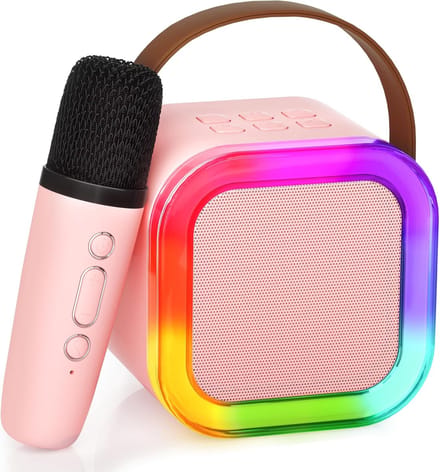Kinderkaraoke-machine draagbaar zangplezier roze
