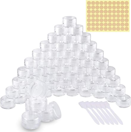 Lege plastic potjes van 5 ml - Set van 60 transparante potjes voor opslag en knutselen