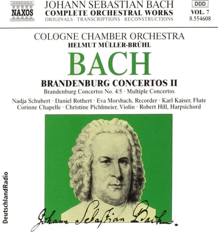 Cologne Chamber Orchestra, Helmut Müller-Brühl - J.S. Bach: Brandenburg Concertos II Nos. 4 & 5 (CD)