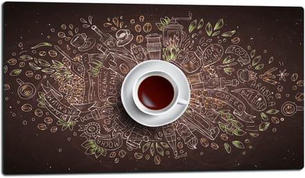TMK ArtDeko - Snijplank - 52x30 cm - Gehard Glas - Koffie Ontwerp