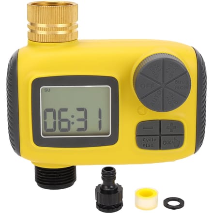 Sproeier Timer met Messing Inlaat Programmeerbare Slangtimer voor Tuin Gazon IP55 Waterdicht Regenvertraging gray