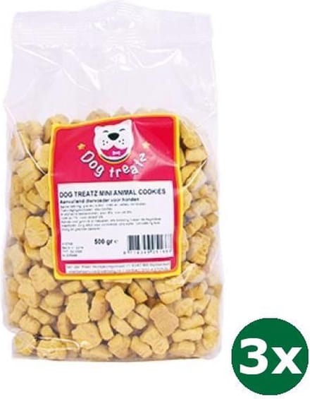 3x500 gr Dog treatz mini animal cookies