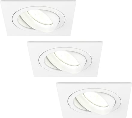 Ledvion - 3X LED Inbouwspot Sevilla - Dimbaar - 3W - 4000K - Ø92 mm - Wit