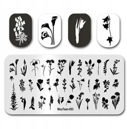 Born Pretty MouTeen - Nagelstempelplaat - Kwiatki - 12x6 cm