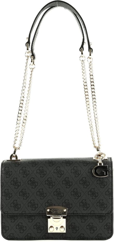 GUESS Schoudertas Eliette Logo Convertible Xbody Flap Coal Logo Donkergrijs