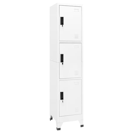vidaXL - Lockerkast - 38x45x180 - cm - staal - wit