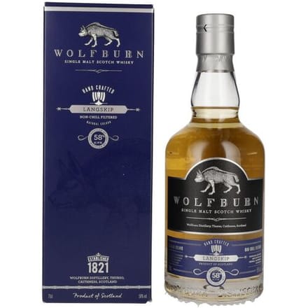 Wolfburn Whisky Wolfburn LANGSKIP Single Malt Scotch Whisky 58% Vol. 0,7l in geschenkverpakking