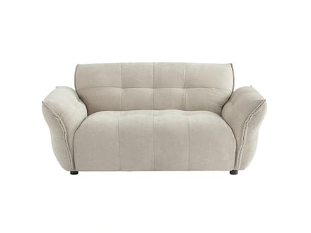 Vente-unique Driezitsbank en fauteuil van beige gechineerde stof NAPIZO