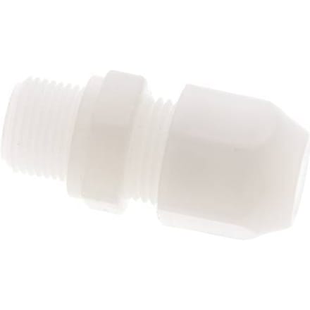 9x12mm & G3/8'' PVDF rechte slangkoppeling met buitendraad 10bar/145psi