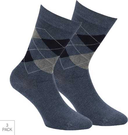 Boru Bamboo - 3-Pack - Geruite Sokken - Bamboe - Hypoallergeen - Heren / Dames - jeans - 46-47 - 2325