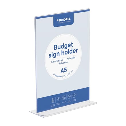 Kaarthouder Europel - Budget T-standaard - A5 - 14,8 x 21 cm - Acryl
