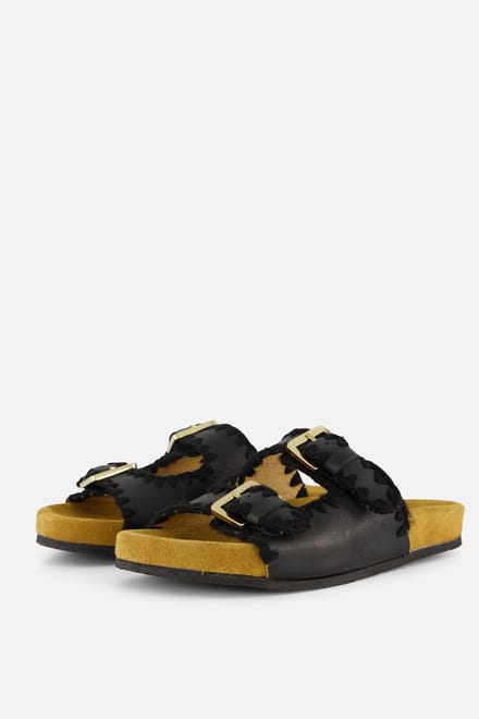 Aqa Slippers zwart Textiel - Maat 41