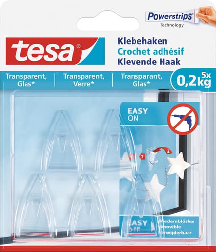 Klevende haak tesa 0.2kg transparant | 10 stuks
