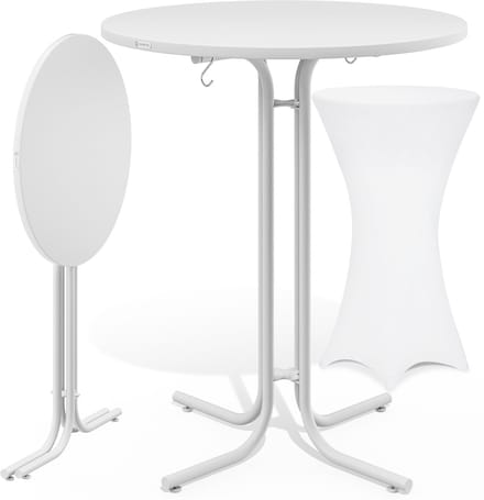 Casaria Statafel - Inclusief Hoes Inklapbaar 80x110cm Metaal - Wit