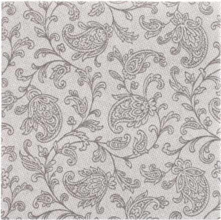 14x 20 Servetten ROYAL Collection 1/4 vouw 25 cm x 25 cm grijs Ornaments