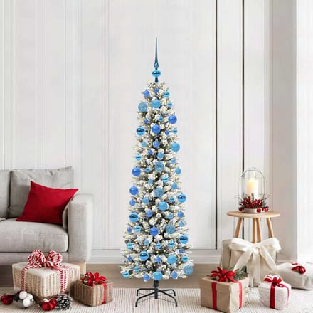 vidaXL - Kunstkerstboom - Wit - 180 - cm - PVC - en - Metaal - en - Plastic