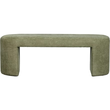 WOOOD Jacob Bankje - Chenille - Olive Green - 46x130x46