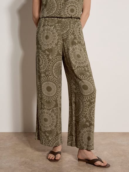 Geweven broek met caleidoscoopprint