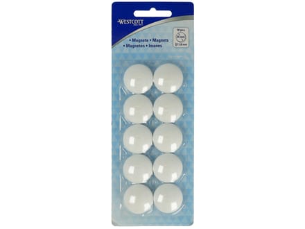 Westcott magneten - Ø 25x11,8mm - wit- 10 stuks - AC-E10808
