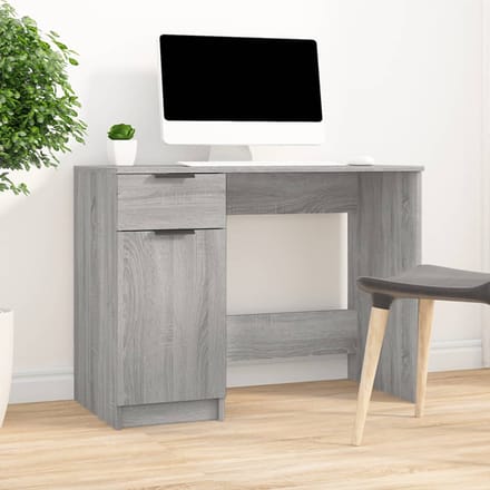 vidaXL - Bureau - 100x50x75 - cm - bewerkt - hout - grijs - sonoma - eikenkleurig