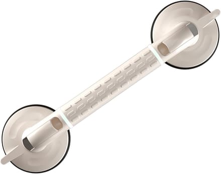 Herbruikbare douchegreep - Veiligheidshandgreep bad - Veilig douchen - Sterke zuignapbevestiging - L-46cm - Wit