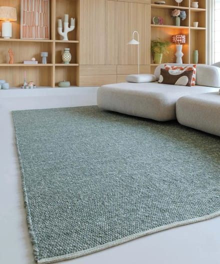 Wollen vloerkleed - Silvull groen 80x150