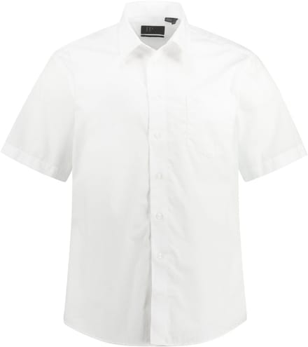 JP 1880 - Heren - Overhemd business halve mouw variabele kraag EasyCare - Sneeuwwit - Maat L