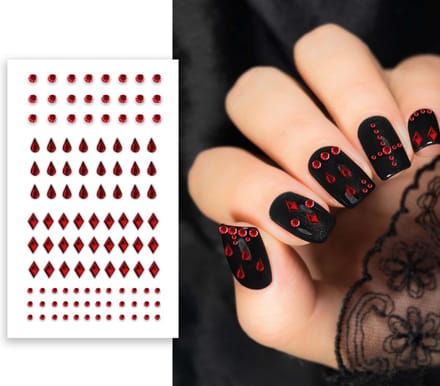 Fiestas Guirca - Rode nagelstickers - 1 sheet - 9 x 6 cm