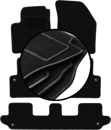 Set velours vloermatten voor: Volvo XC90 I SUV 7-zits (2002-2014)