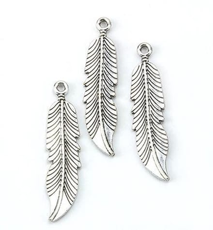12419-1914 Metal Charms. Leaves. Platinum