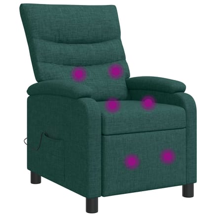 vidaXL - Massage - Relaxstoel - Donkergroen - Stof