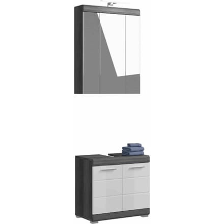 Scout badkamercombinatie wit hoogglans MDF TZ rookzilver NB - 34x60x191cm