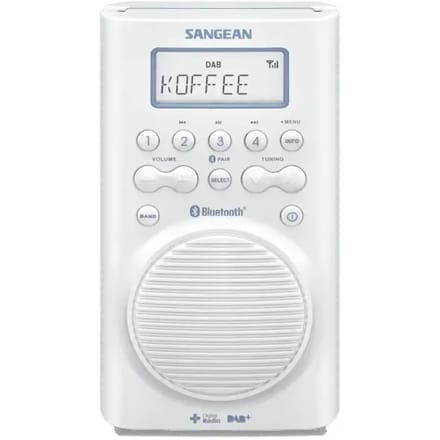 Sangean H205 Badradio DAB+, VHF (FM) Bluetooth Waterdicht Wit