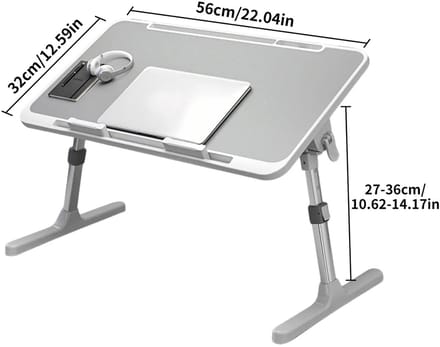 Zolara Opvouwbare Laptoptafel - Ergonomisch - Verstelbaar Bureau - Comfortabel Werken - Studeren - Ontspannen