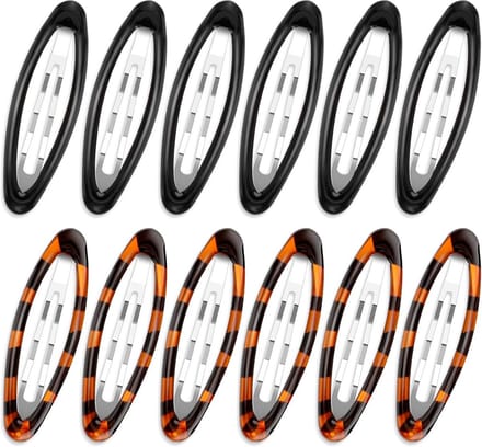 Ovale Haarspeldjes - Haarclips Schildpad - Kapsel Fixeren - Antislip Ontwerp - 12 stuks - Zwart
