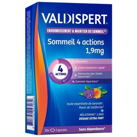 Valdispert Slaap 4 acties 1,9 mg 30 capsules