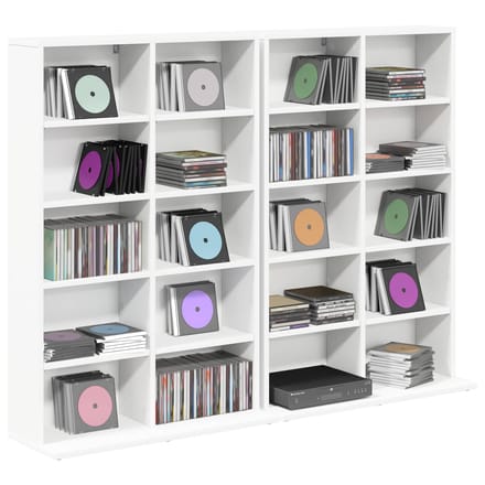 vidaXL - CD - Kast - 2 - st - Wit - 65 - x - 23,5 - x - 97,5 - cm - Bewerkt - hout