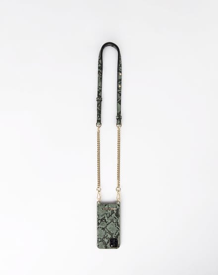 iDeal of Sweden Phone Necklace Case voor iPhone 11/XR Khaki Python