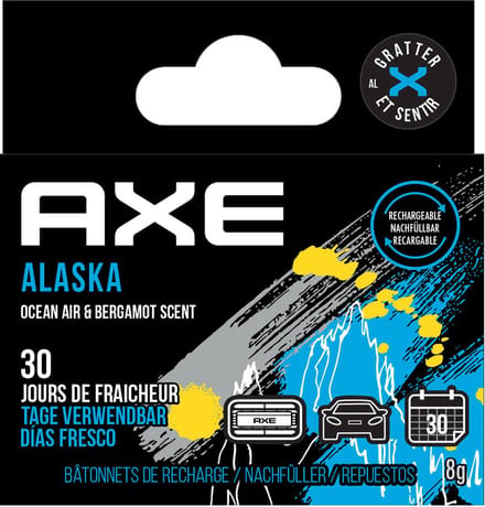 Axe Navulling Luchtverfrisser Alu Houder Alaska Zwart 2 Stuks