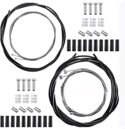 Fiets Kabelset - Rem en Schakel - Racefiets Onderhoud - Complete Set - 2.5 Meter - Zwart