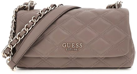 GUESS Schoudertas Tamsin Convertible Xbody Flap Bag Dark Taupe